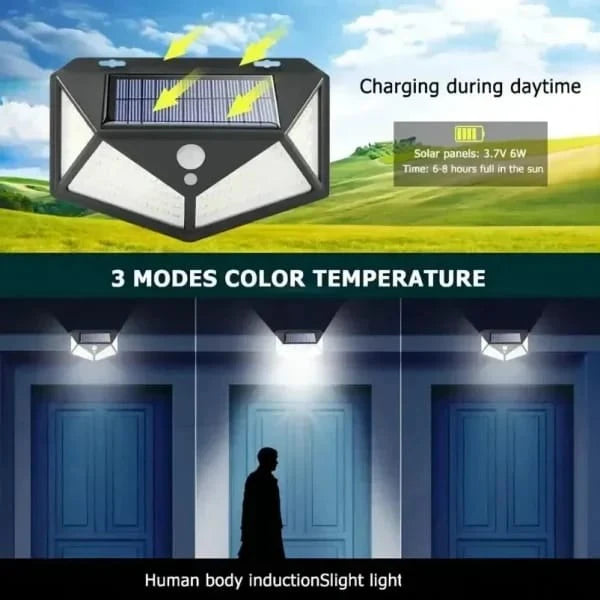 Solar Lights Outdoor, Motion Sensor Security Light, Waterproof Wall Lamp